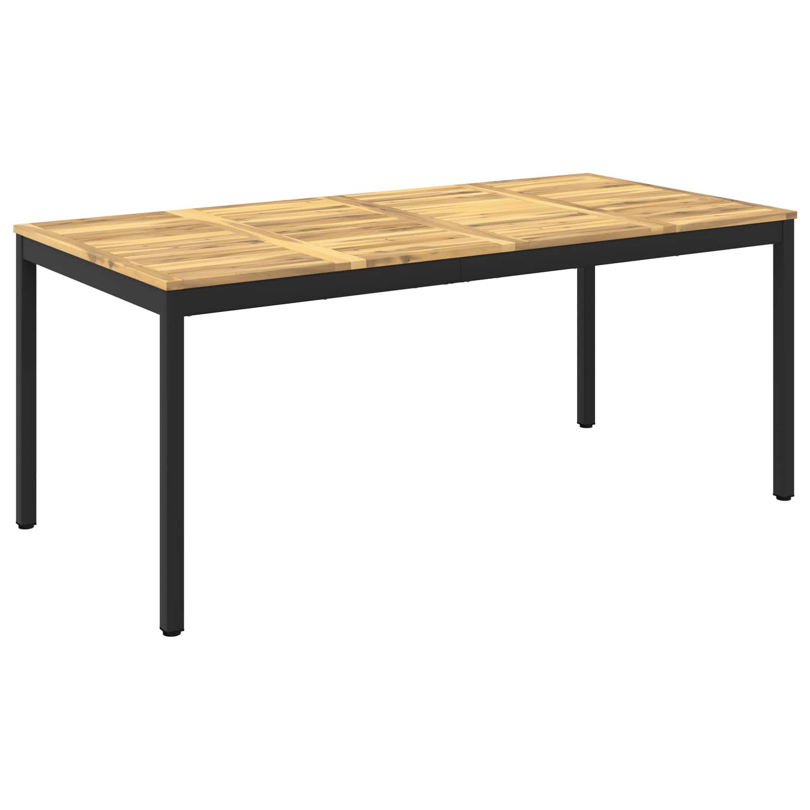 Τραπέζι δείπνου κήπου Λευκό και Μαύρο 180 x 88,5 x 75 εκ - Pakobazaar
