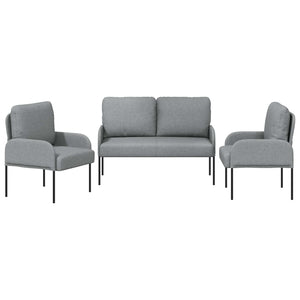 Σετ Καναπέ 3 pcs Ανοιχτό γκρι 115 x 56 x 80 εκ Κόντρα πλακέ - Pakobazaar