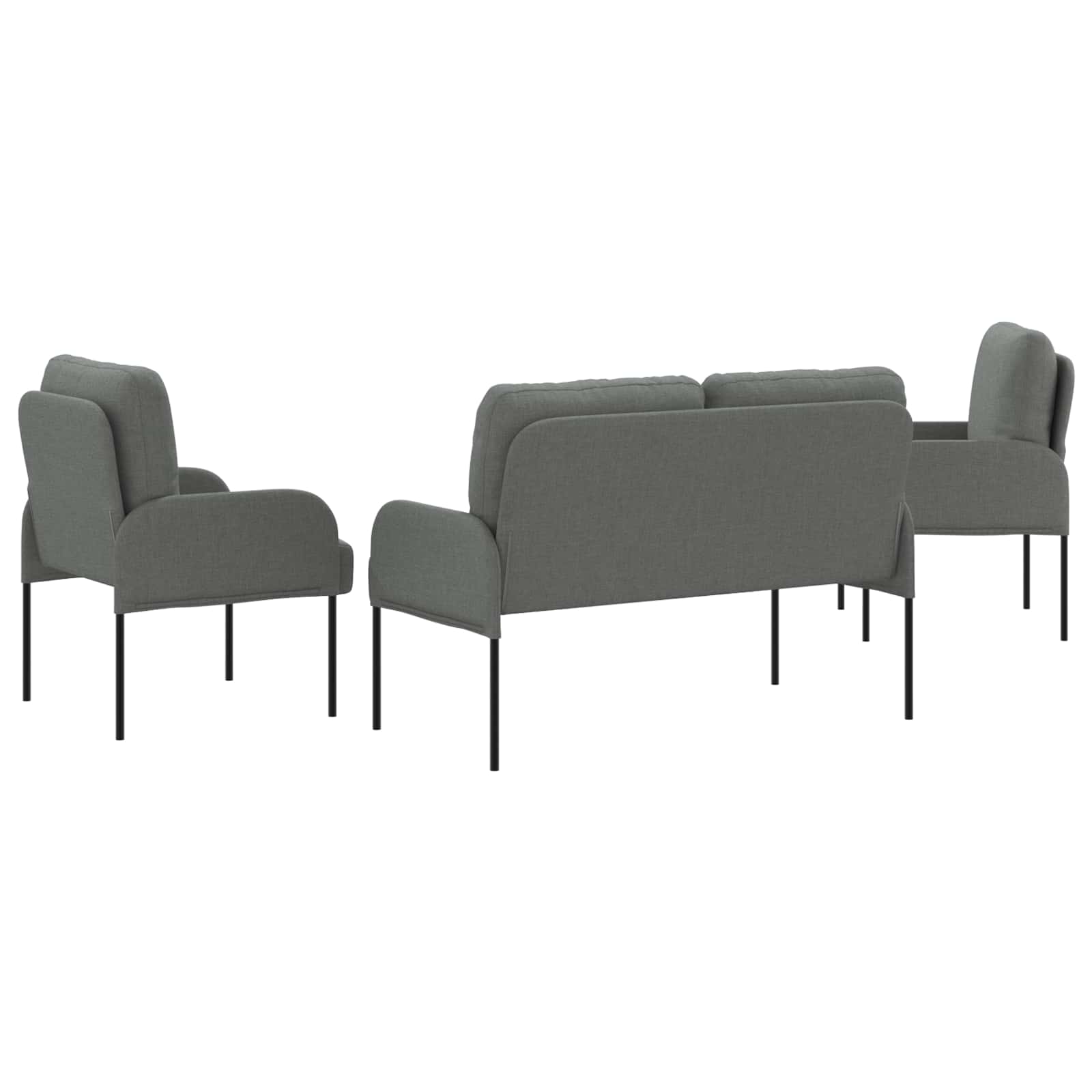 Σετ Καναπέ 3 pcs Σκούρο Γκρι 115 x 56 x 80 εκ Κόντρα πλακέ - Pakobazaar
