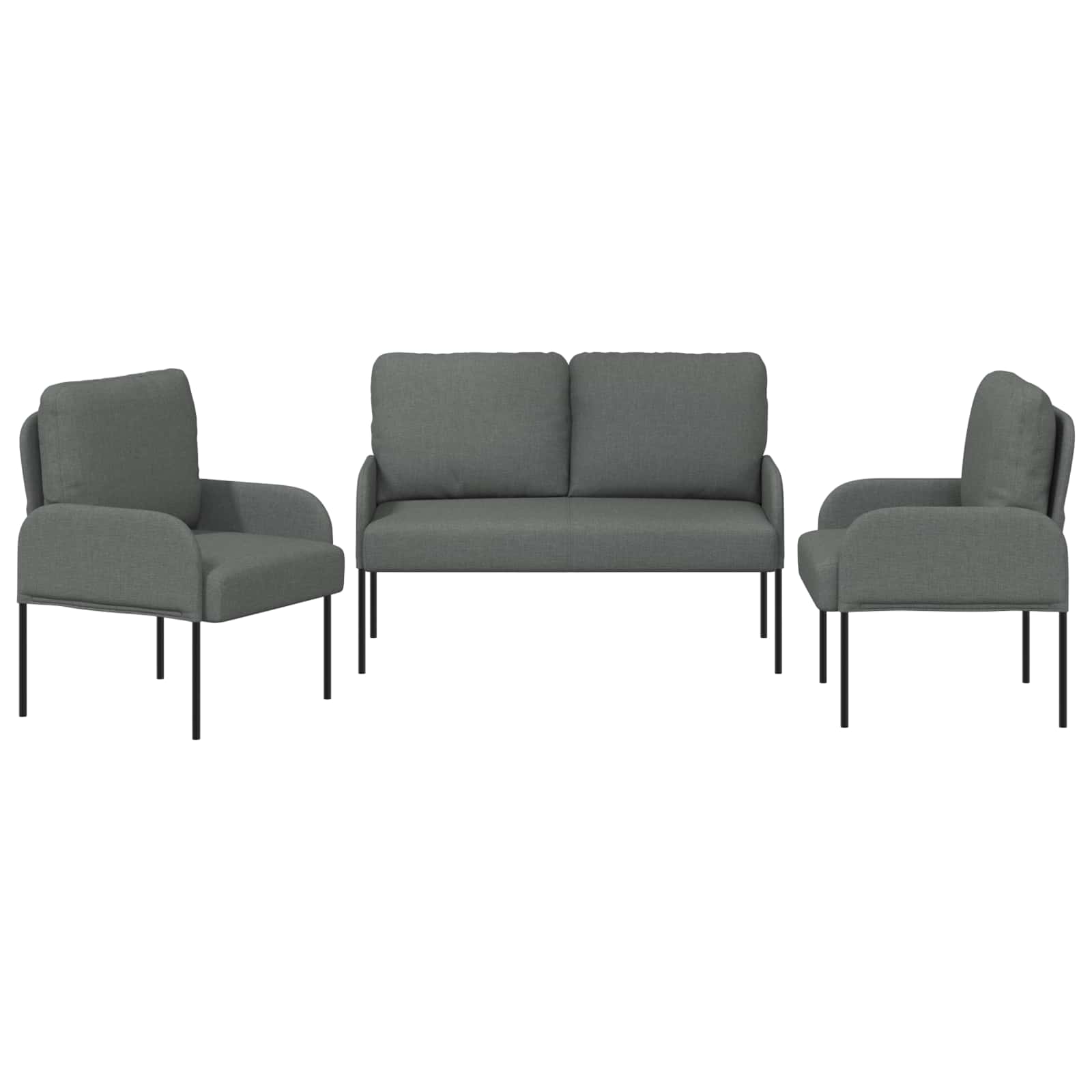 Σετ Καναπέ 3 pcs Σκούρο Γκρι 115 x 56 x 80 εκ Κόντρα πλακέ - Pakobazaar