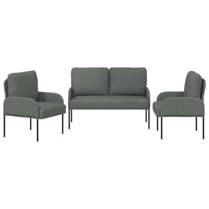 Σετ Καναπέ 3 pcs Σκούρο Γκρι 115 x 56 x 80 εκ Κόντρα πλακέ - Pakobazaar