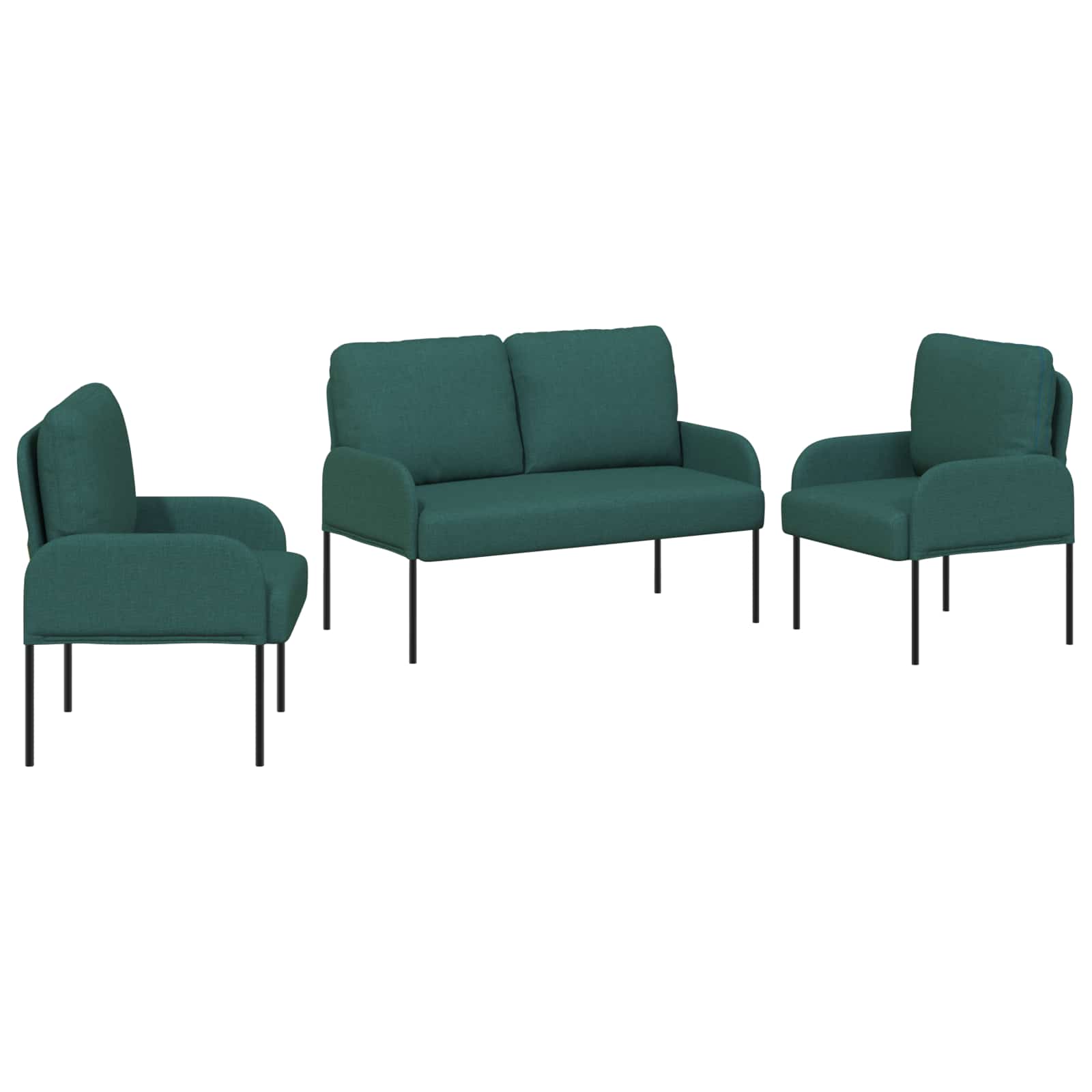 Σετ Καναπέ 3 pcs Σκούρο Πράσινο 115 x 56 x 80 εκ Κόντρα πλακέ - Pakobazaar