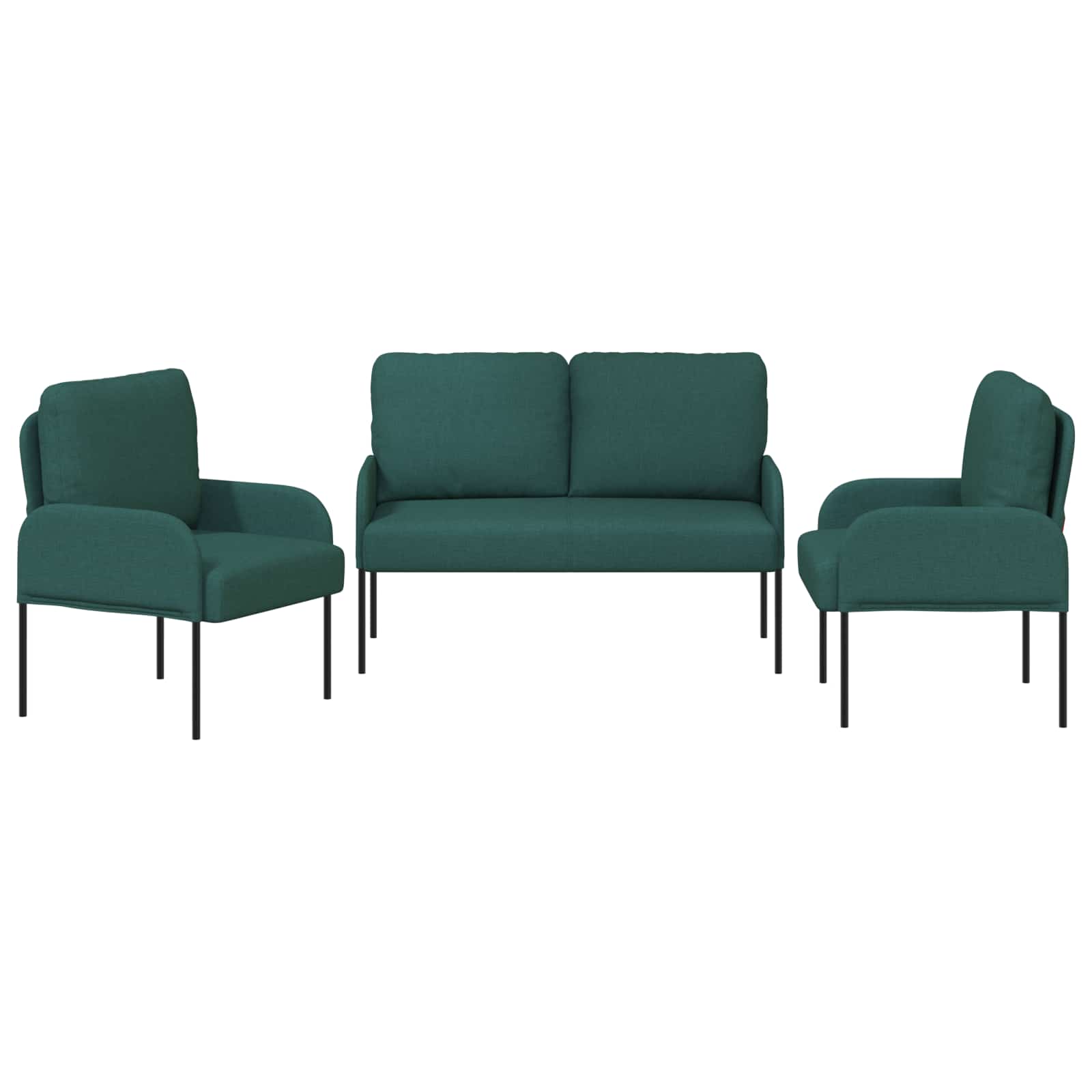 Σετ Καναπέ 3 pcs Σκούρο Πράσινο 115 x 56 x 80 εκ Κόντρα πλακέ - Pakobazaar
