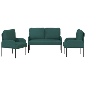 Σετ Καναπέ 3 pcs Σκούρο Πράσινο 115 x 56 x 80 εκ Κόντρα πλακέ - Pakobazaar