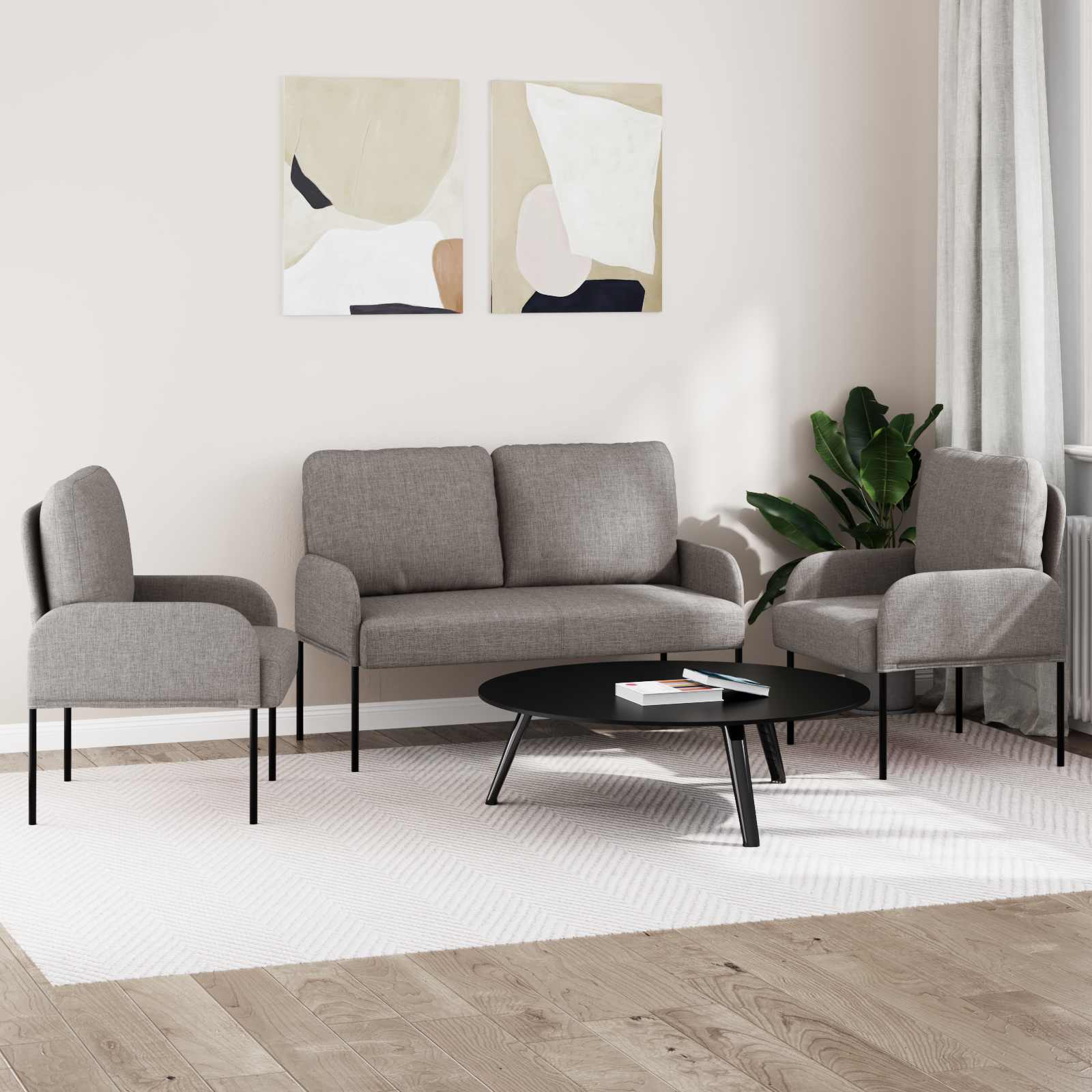 Σετ Καναπέ 3 pcs Taupe 115 x 56 x 80 εκ Κόντρα πλακέ - Pakobazaar