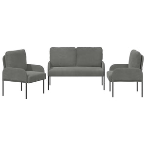 Σετ Καναπέ 3 pcs Σκούρο Γκρι 115 x 56 x 80 εκ Κόντρα πλακέ - Pakobazaar