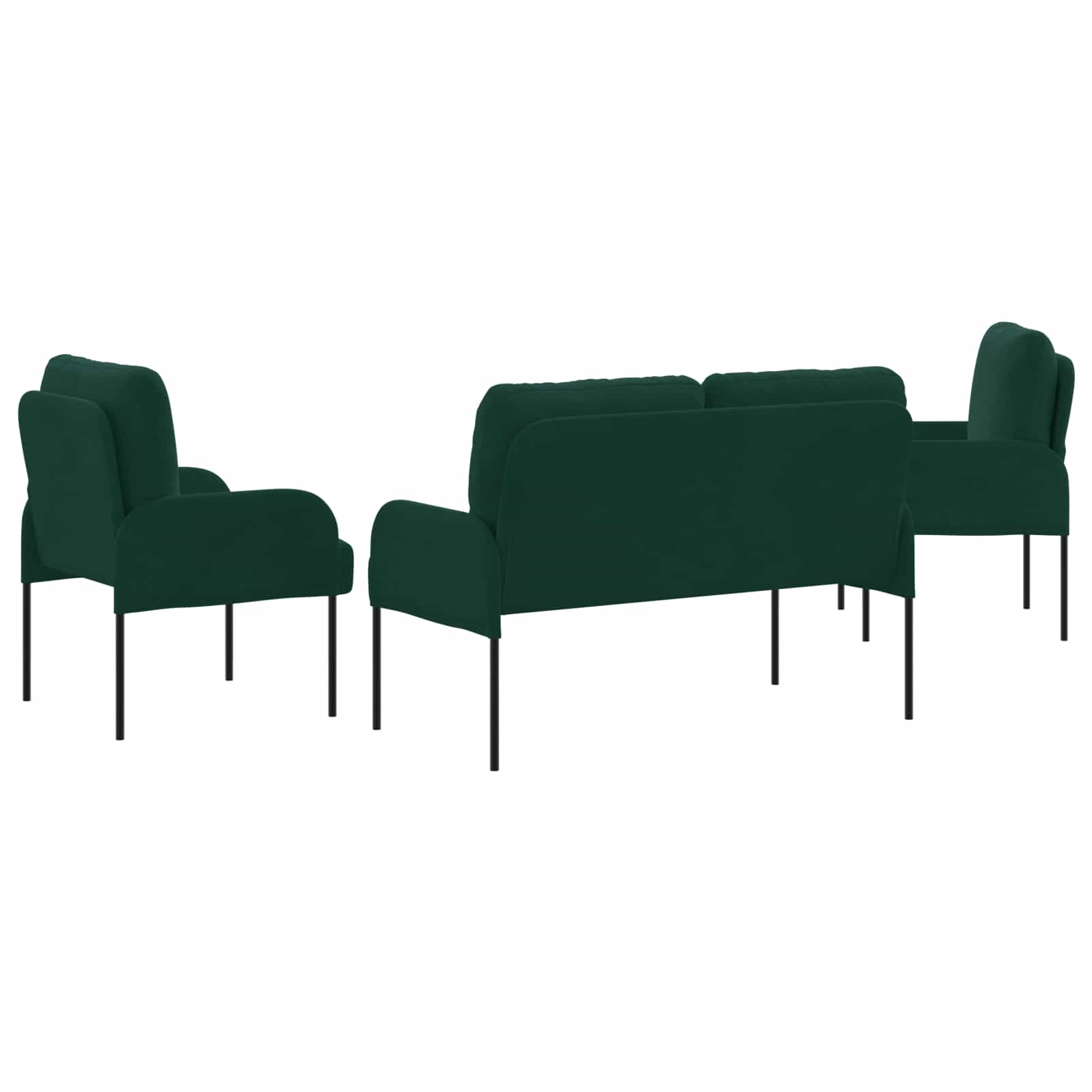 Σετ Καναπέ 3 pcs Σκούρο Πράσινο 115 x 56 x 80 εκ Κόντρα πλακέ - Pakobazaar
