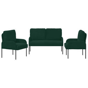 Σετ Καναπέ 3 pcs Σκούρο Πράσινο 115 x 56 x 80 εκ Κόντρα πλακέ - Pakobazaar
