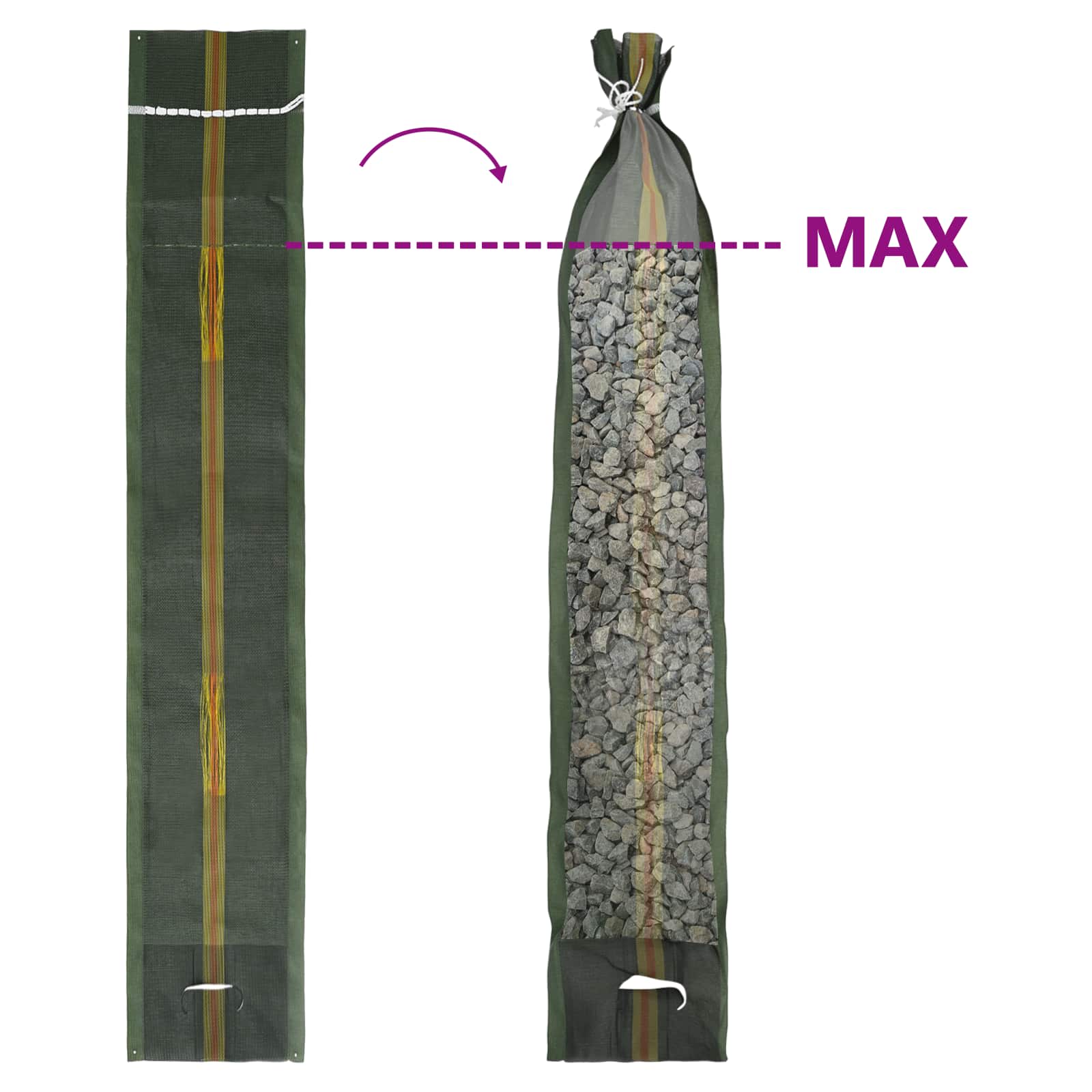 Σακιά με άμμο 10 pcs Πράσινο 120 x 27 εκ HDPE - Pakobazaar