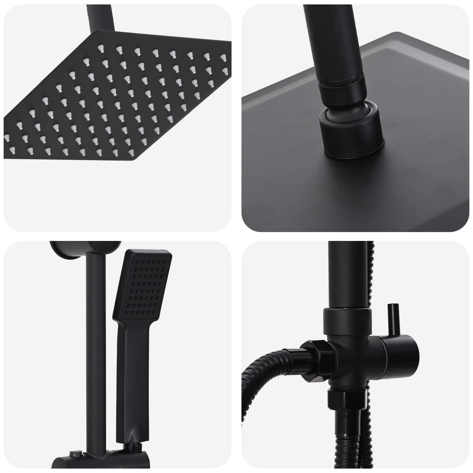 Σετ Κεφαλής Ντους Μαύρο 47 x 20 x 95 εκ. Ανοξείδωτο ατσάλι - Pakobazaar