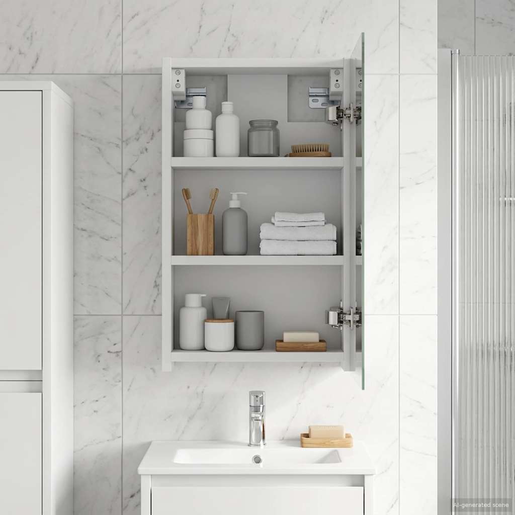 Καθρέφτης Ντουλάπα Μπάνιου με ράφι Λευκό 30 x 10,5 x 50 εκ - Pakobazaar