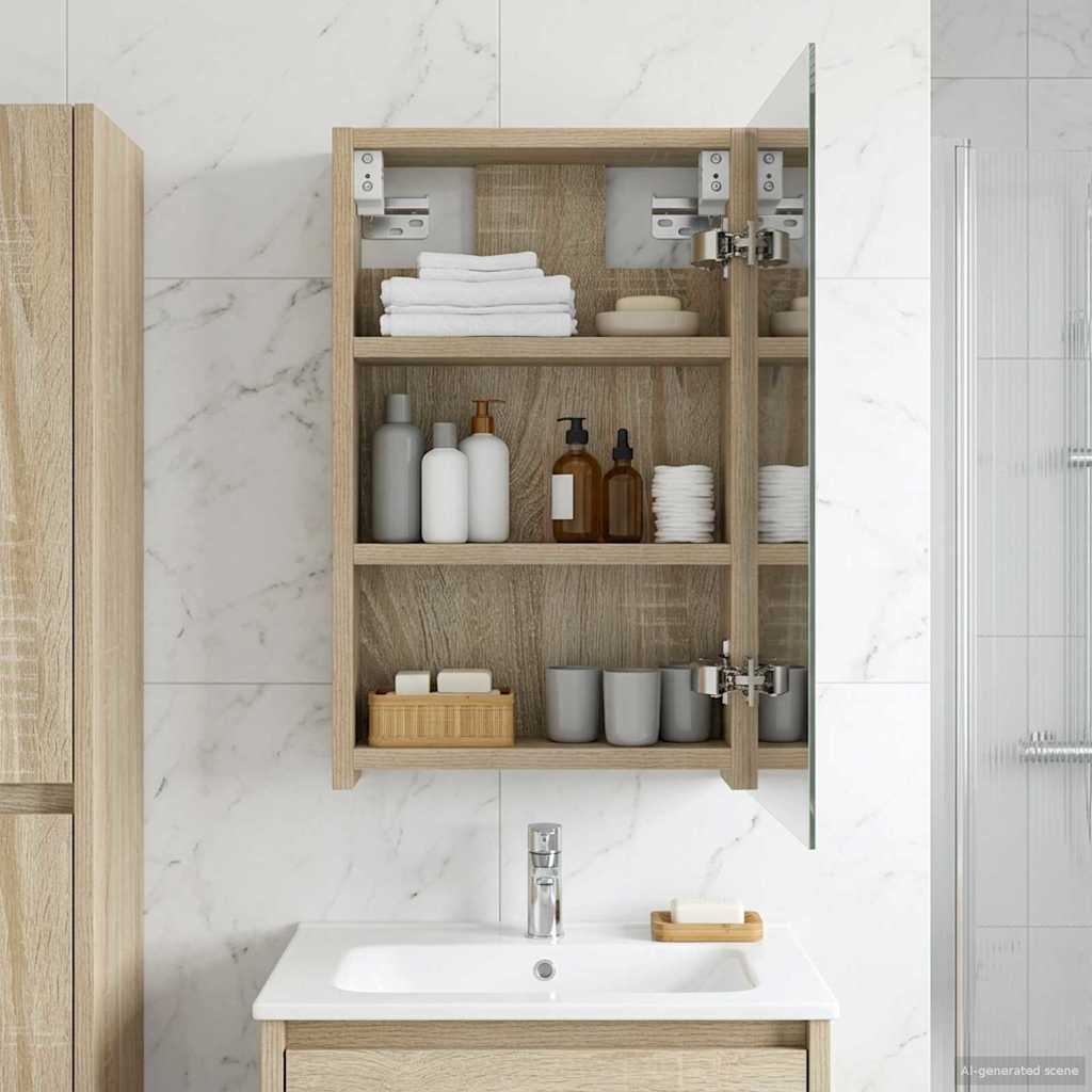 Καθρέφτης Ντουλάπα Μπάνιου Δρύς Sonoma 30 x 10,5 x 50 εκ - Pakobazaar