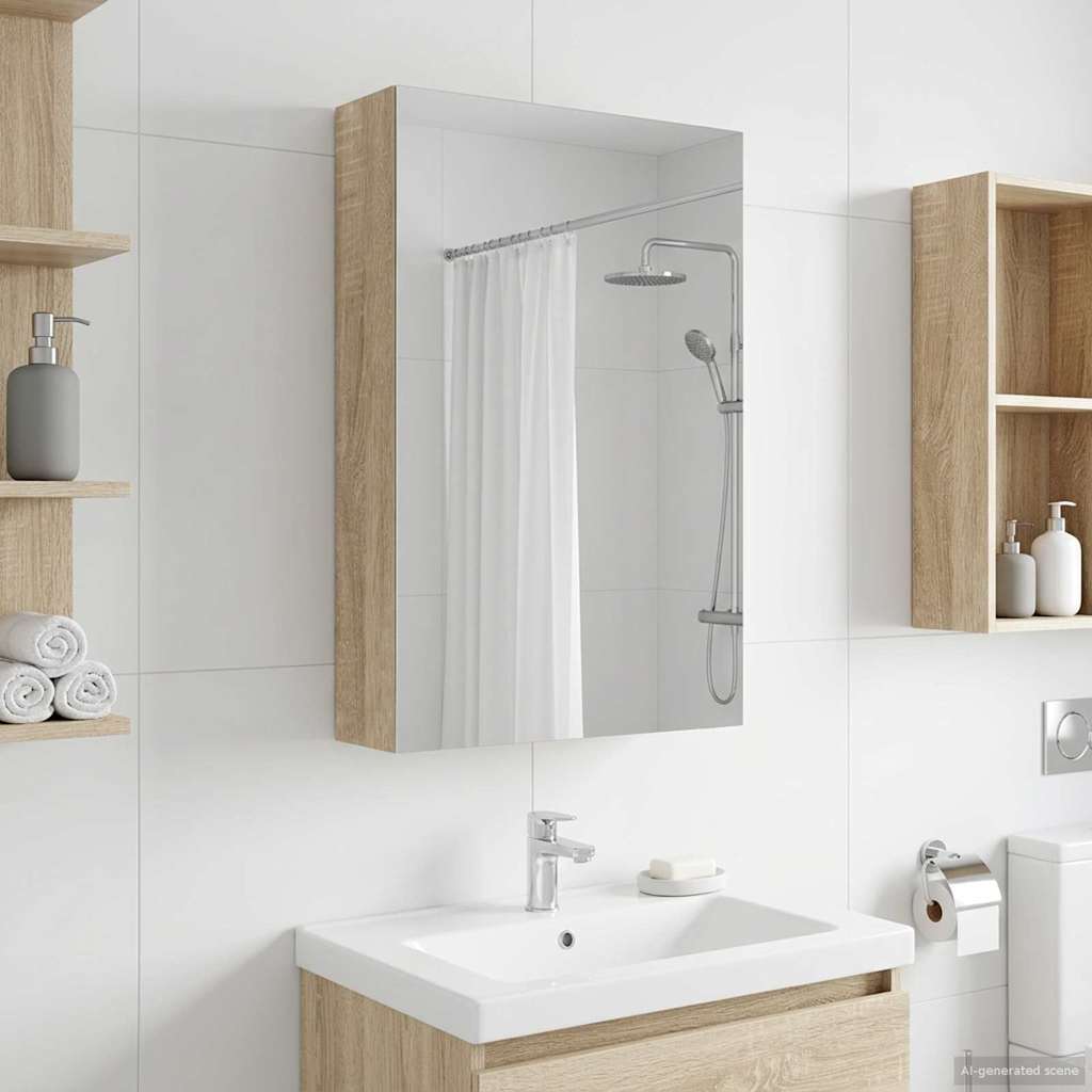 Καθρέφτης Ντουλάπα Μπάνιου Δρύς Sonoma 30 x 10,5 x 50 εκ - Pakobazaar