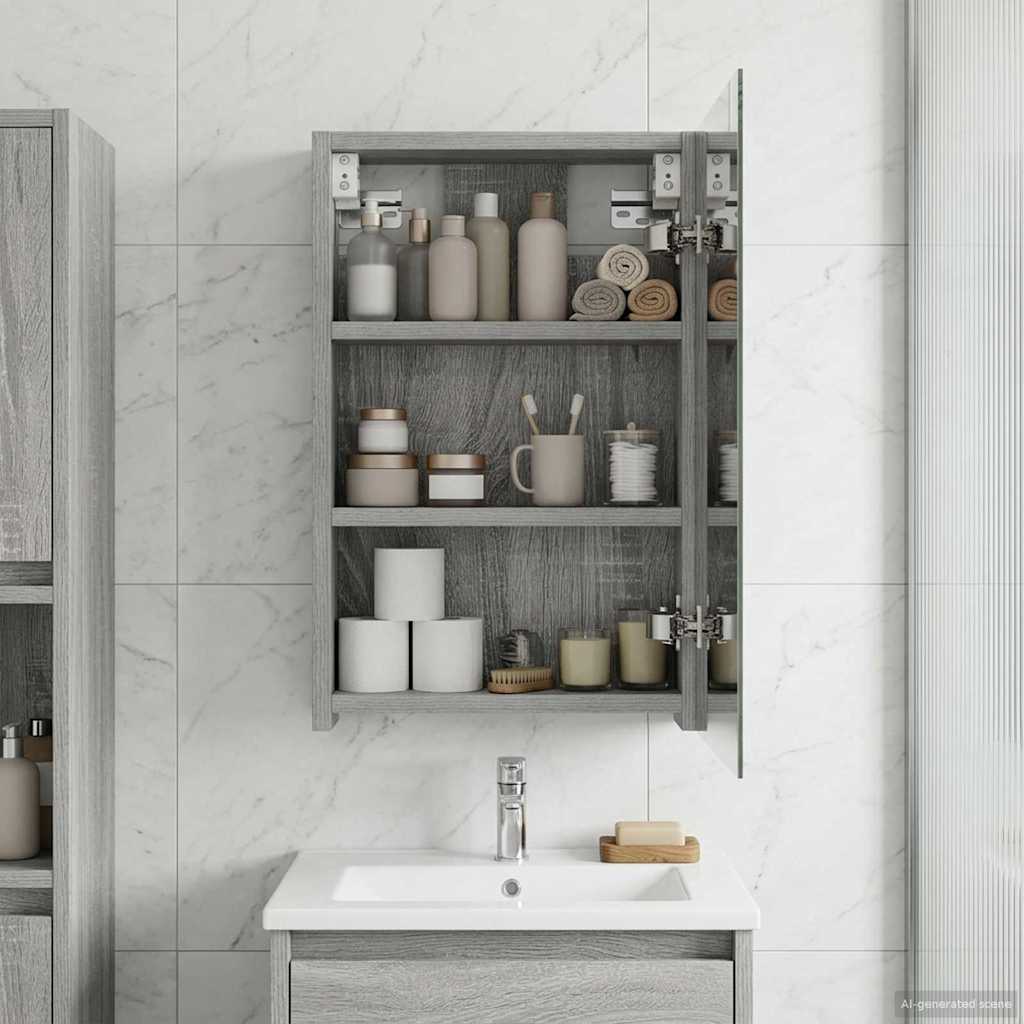 Καθρέφτης Ντουλάπα Μπάνιου Γκρίζο Σονομα 30 x 10,5 x 50 εκ - Pakobazaar