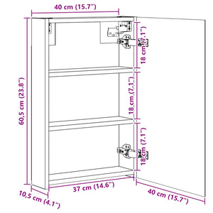 Καθρέφτης Ντουλάπα Μπάνιου Παλιό ξύλο 40 x 10,5 x 60,5 εκ - Pakobazaar