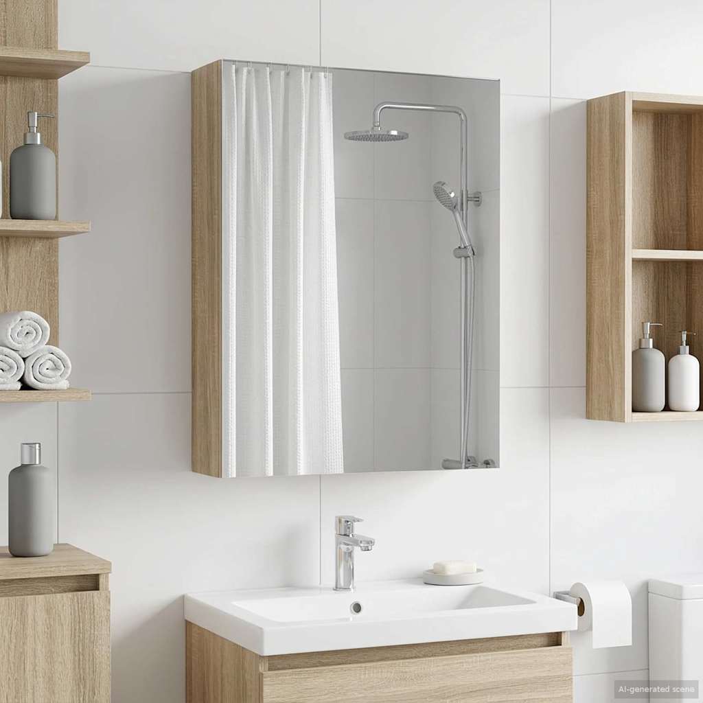 Καθρέφτης Ντουλάπα Μπάνιου Δρύς Sonoma 50 x 14,5 x 70 εκ - Pakobazaar