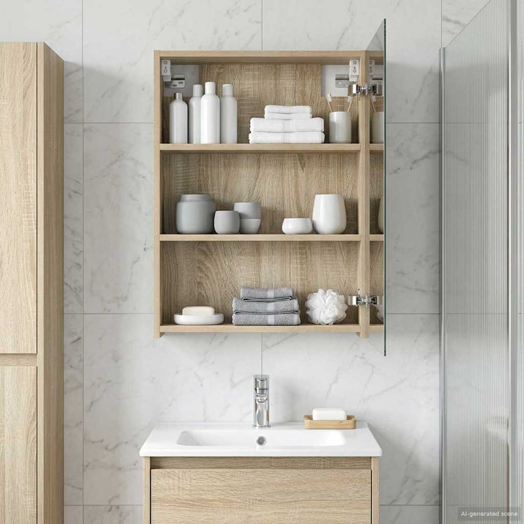 Καθρέφτης Ντουλάπα Μπάνιου Δρύς Sonoma 50 x 14,5 x 70 εκ - Pakobazaar