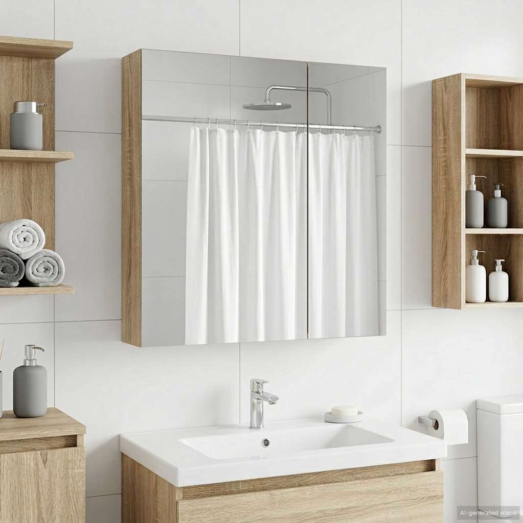 Καθρέφτης Ντουλάπα Μπάνιου Δρύς Sonoma 60 x 14,5 x 70 εκ. - Pakobazaar
