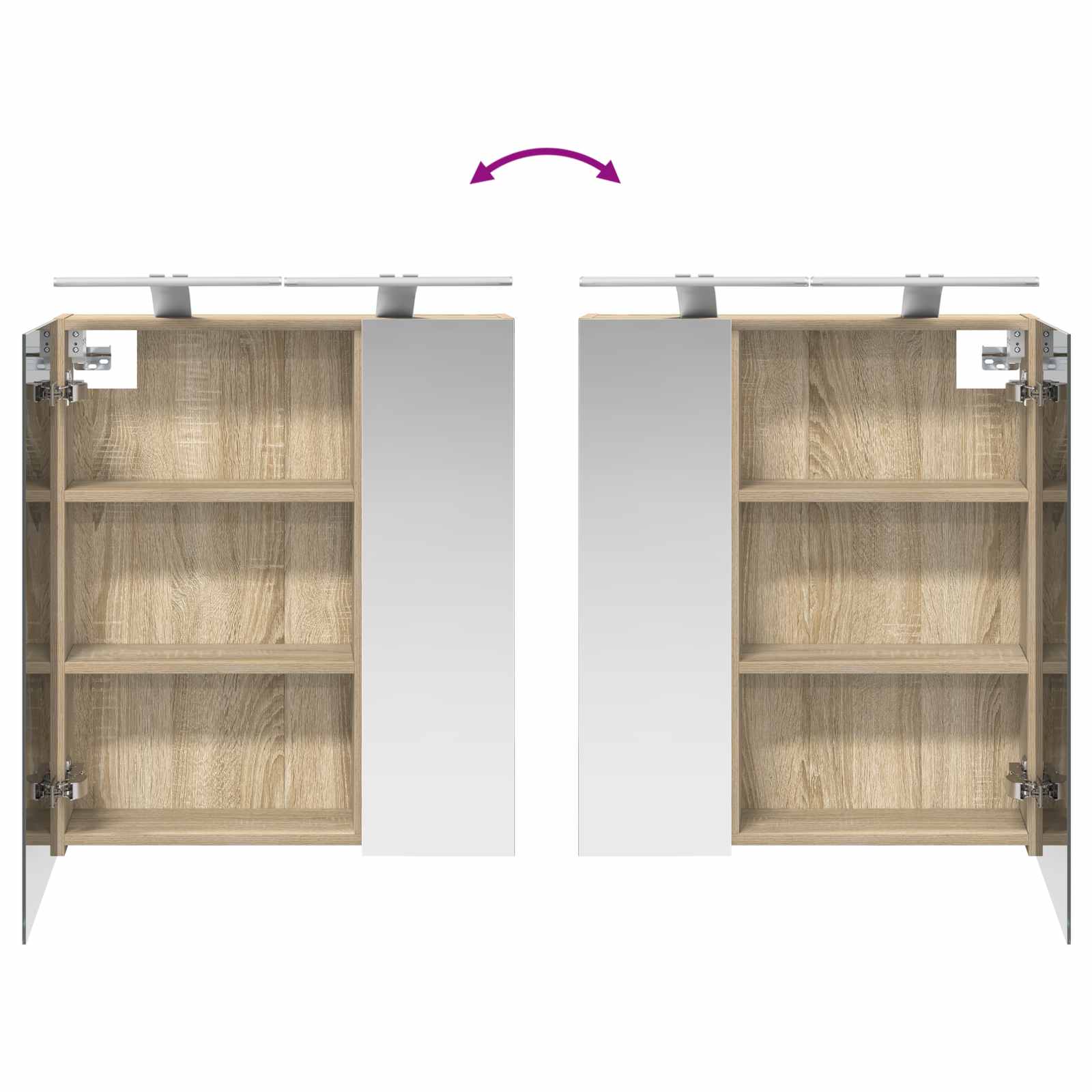 Καθρέφτης Ντουλάπα Μπάνιου Δρύς Sonoma 60 x 14,5 x 70 εκ. - Pakobazaar