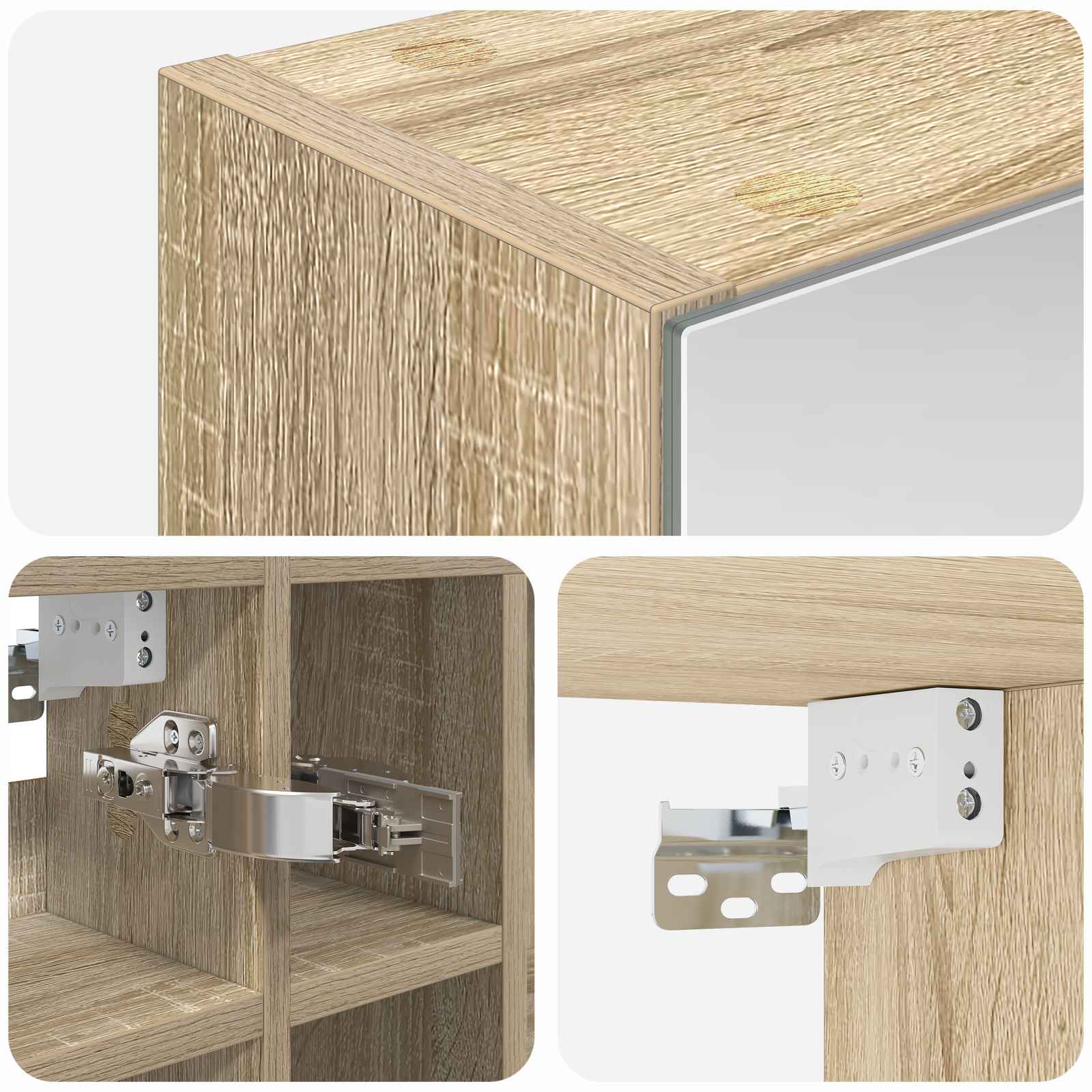 Καθρέφτης Ντουλάπα Μπάνιου Δρύς Sonoma 60 x 14,5 x 50 εκ - Pakobazaar