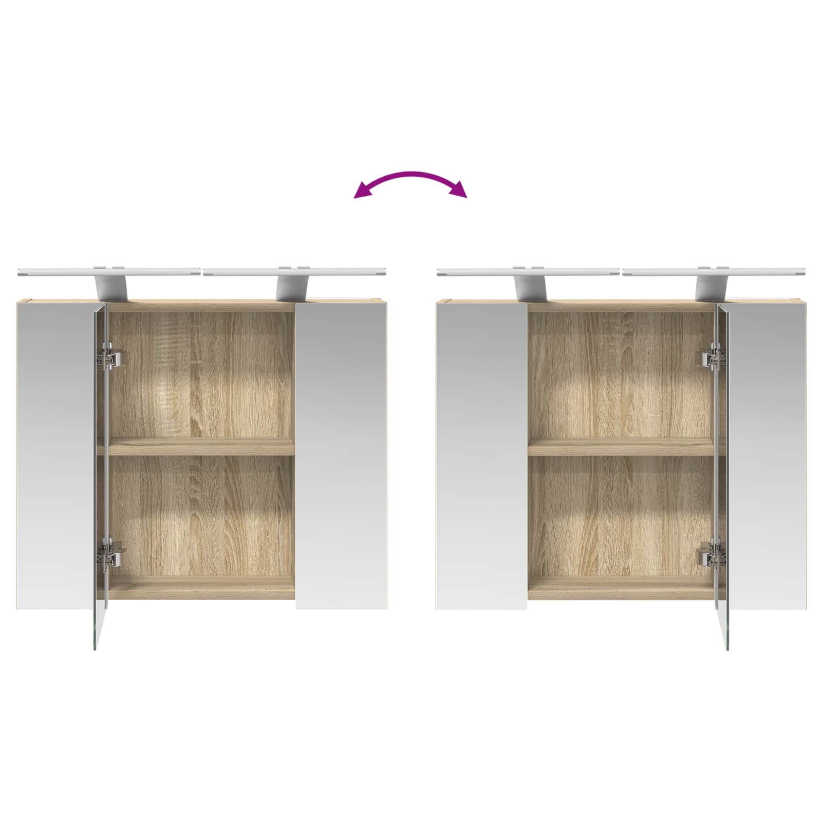 Καθρέφτης Ντουλάπα Μπάνιου Δρύς Sonoma 60 x 14,5 x 50 εκ - Pakobazaar