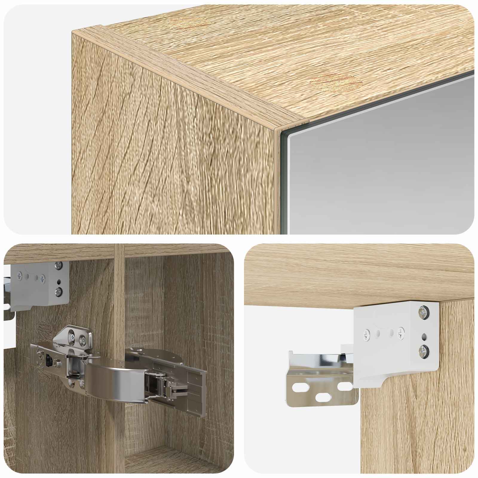 Καθρέφτης Ντουλάπα Μπάνιου Δρύς Sonoma 70 x 14,5 x 70 εκ - Pakobazaar