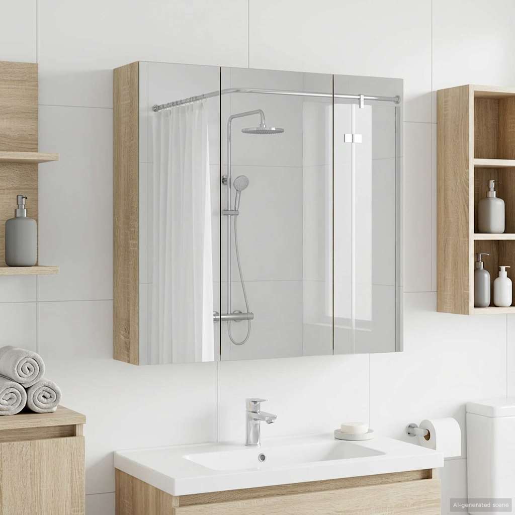 Καθρέφτης Ντουλάπα Μπάνιου Δρύς Sonoma 70 x 14,5 x 70 εκ - Pakobazaar