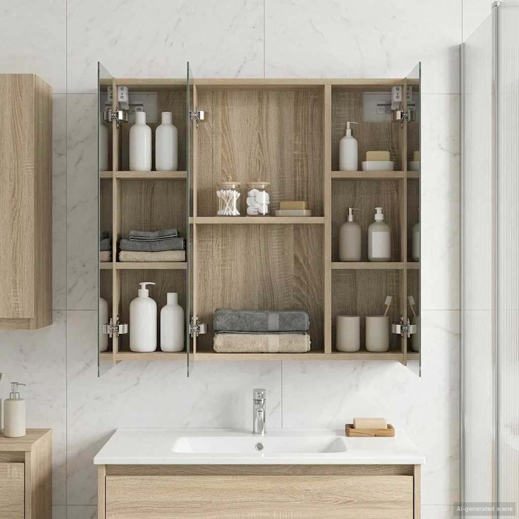 Καθρέφτης Ντουλάπα Μπάνιου Δρύς Sonoma 70 x 14,5 x 70 εκ - Pakobazaar