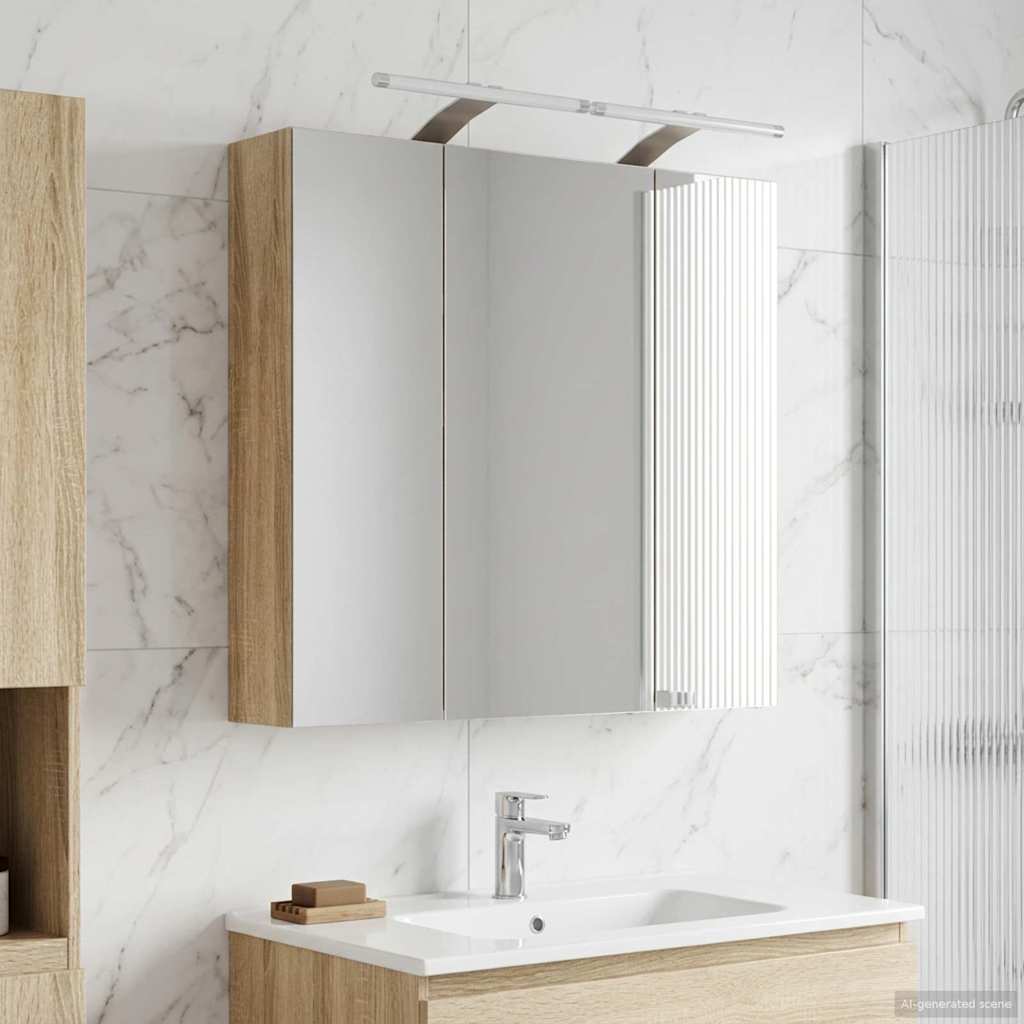 Καθρέφτης Ντουλάπα Μπάνιου Δρύς Sonoma 70 x 14,5 x 70 εκ - Pakobazaar