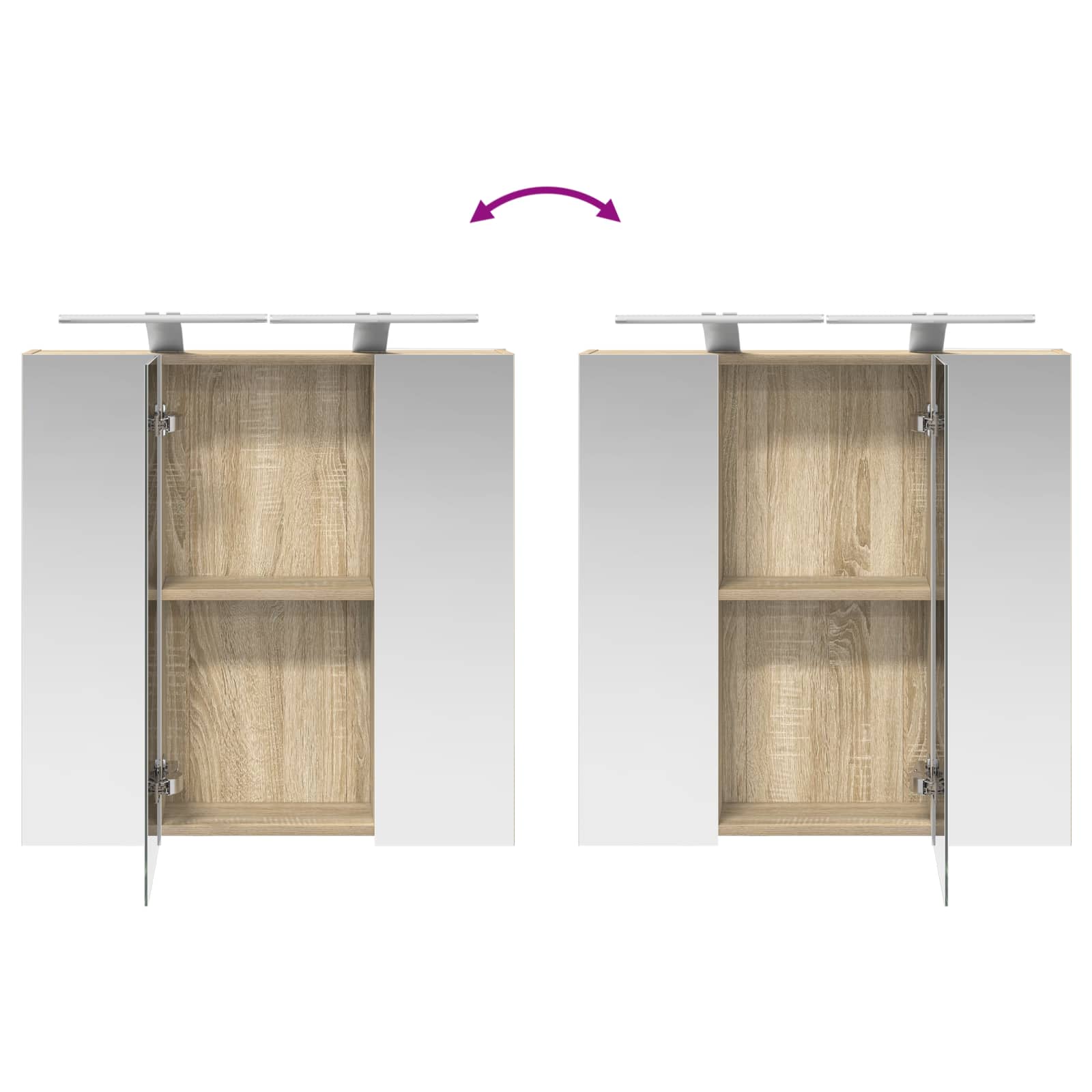 Καθρέφτης Ντουλάπα Μπάνιου Δρύς Sonoma 70 x 14,5 x 70 εκ - Pakobazaar