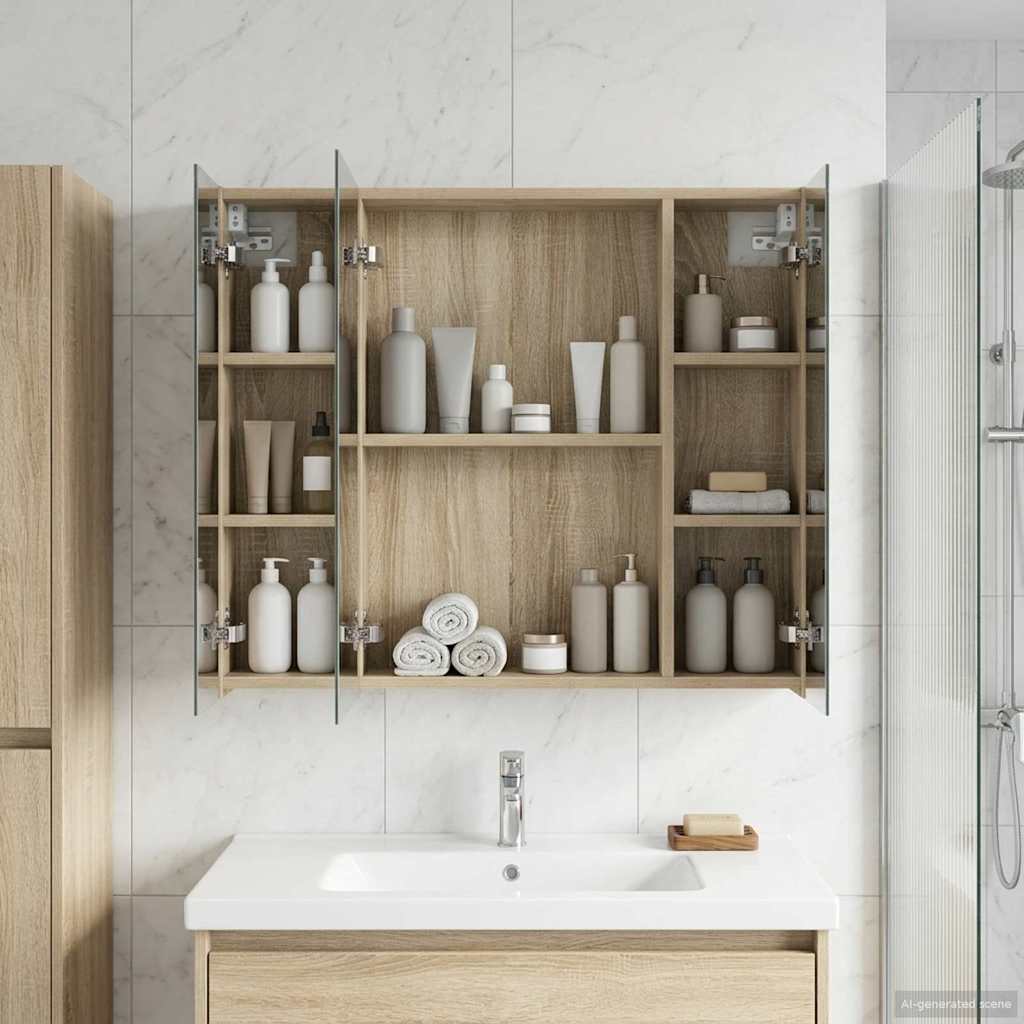 Καθρέφτης Ντουλάπα Μπάνιου Δρύς Sonoma 80 x 14.5 x 70 εκ - Pakobazaar