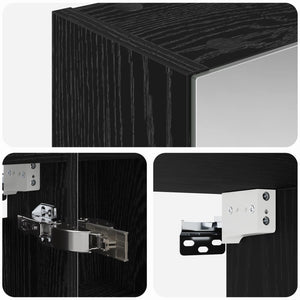 Καθρέφτης Ντουλάπα Μπάνιου Μαύρη Οξυά 80 x 14.5 x 70 εκ - Pakobazaar