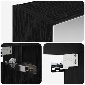 Καθρέφτης Ντουλάπα Μπάνιου Μαύρη Οξυά 100 x 14,5 x 70 εκ - Pakobazaar