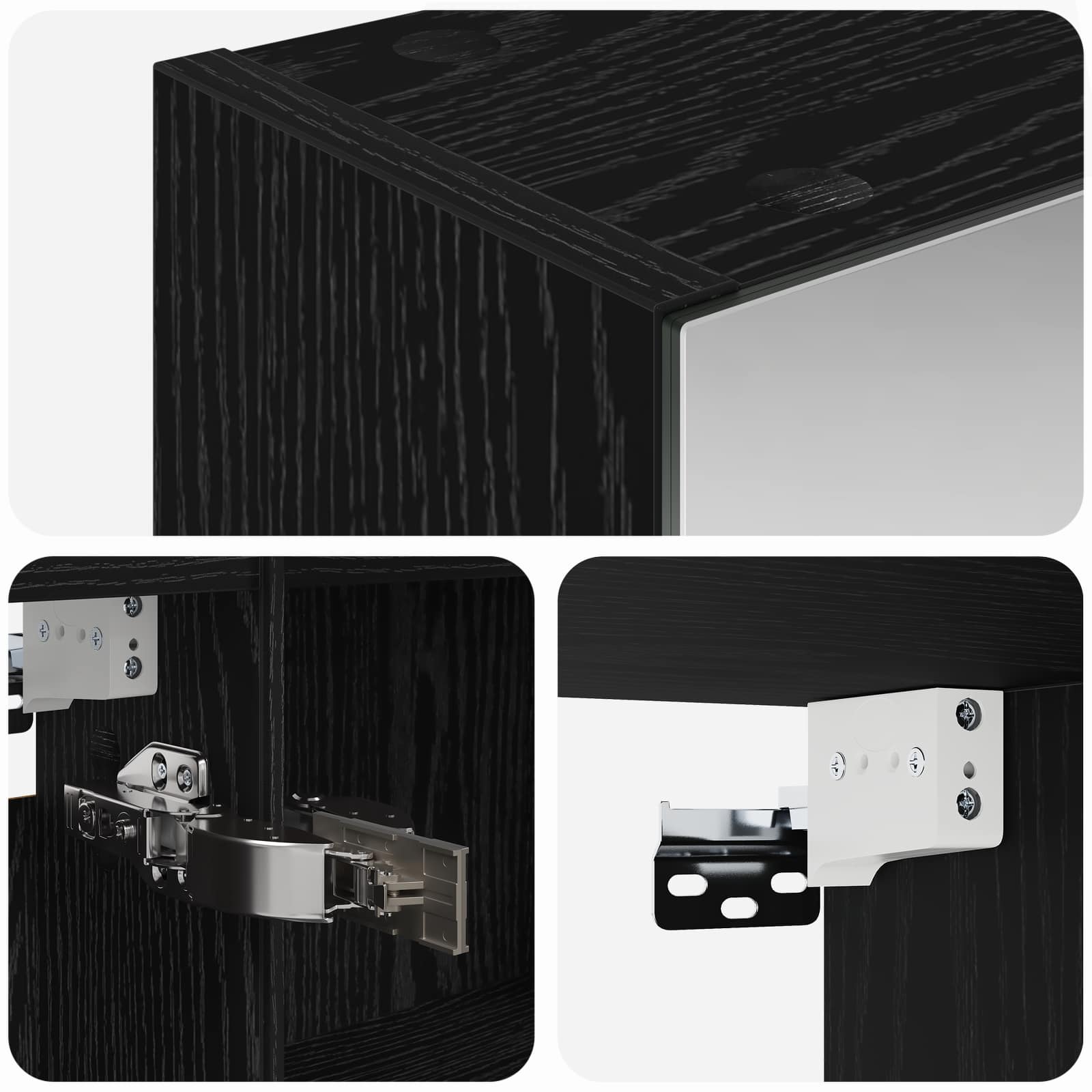 Καθρέφτης Ντουλάπα Μπάνιου Μαύρη Οξυά 100 x 14,5 x 70 εκ - Pakobazaar