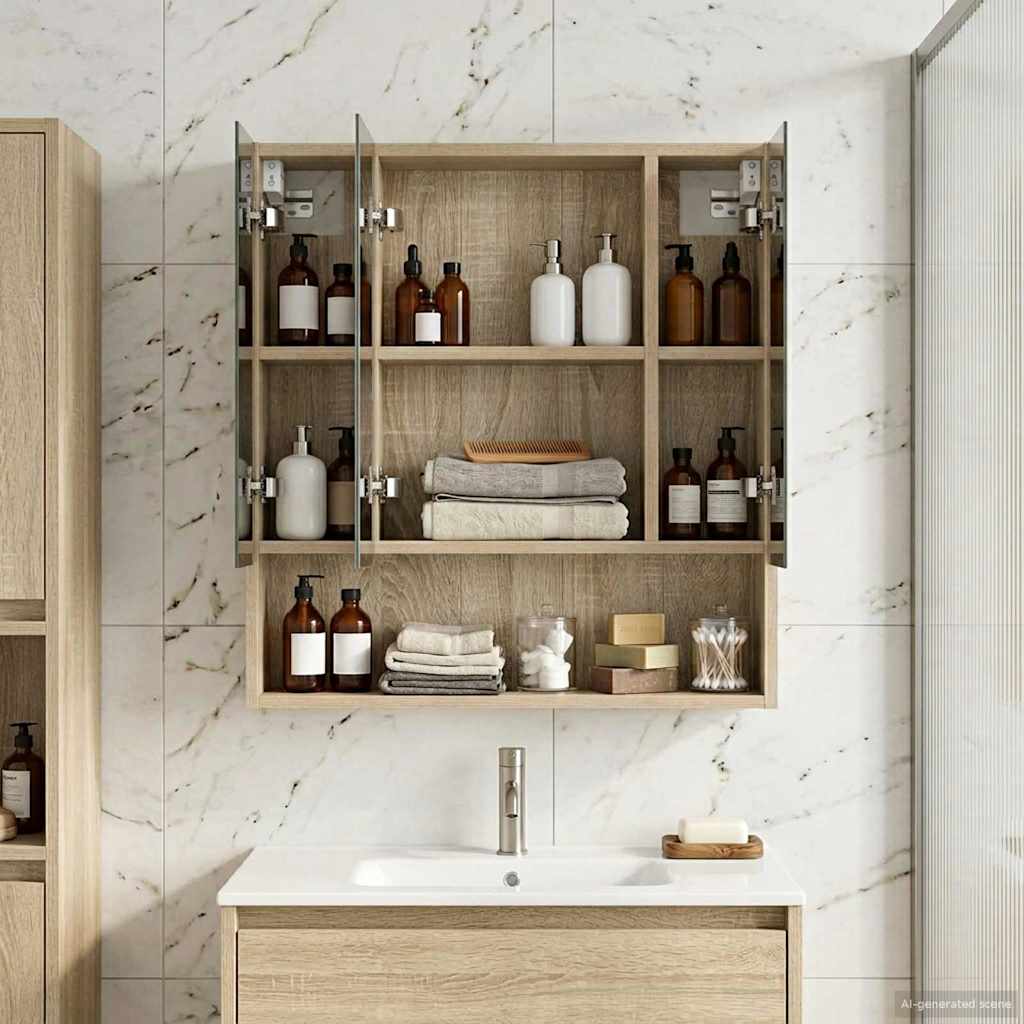 Καθρέφτης Ντουλάπα Μπάνιου Δρύς Sonoma 60 x 14.5 x 70 εκ. - Pakobazaar