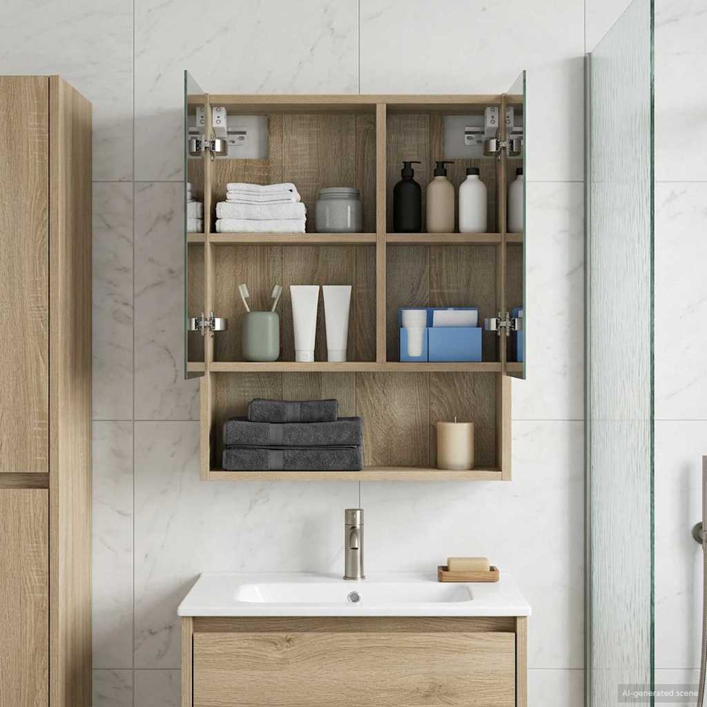 Καθρέφτης Ντουλάπα Μπάνιου Δρύς Sonoma 50 x 14,5 x 70 εκ - Pakobazaar