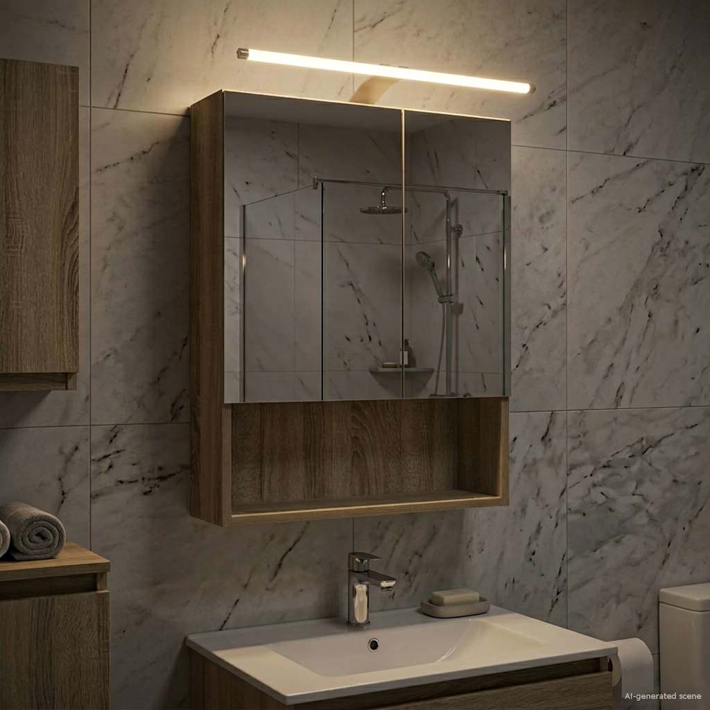 Καθρέφτης Ντουλάπα Μπάνιου Δρύς Sonoma 50 x 14,5 x 70 εκ - Pakobazaar
