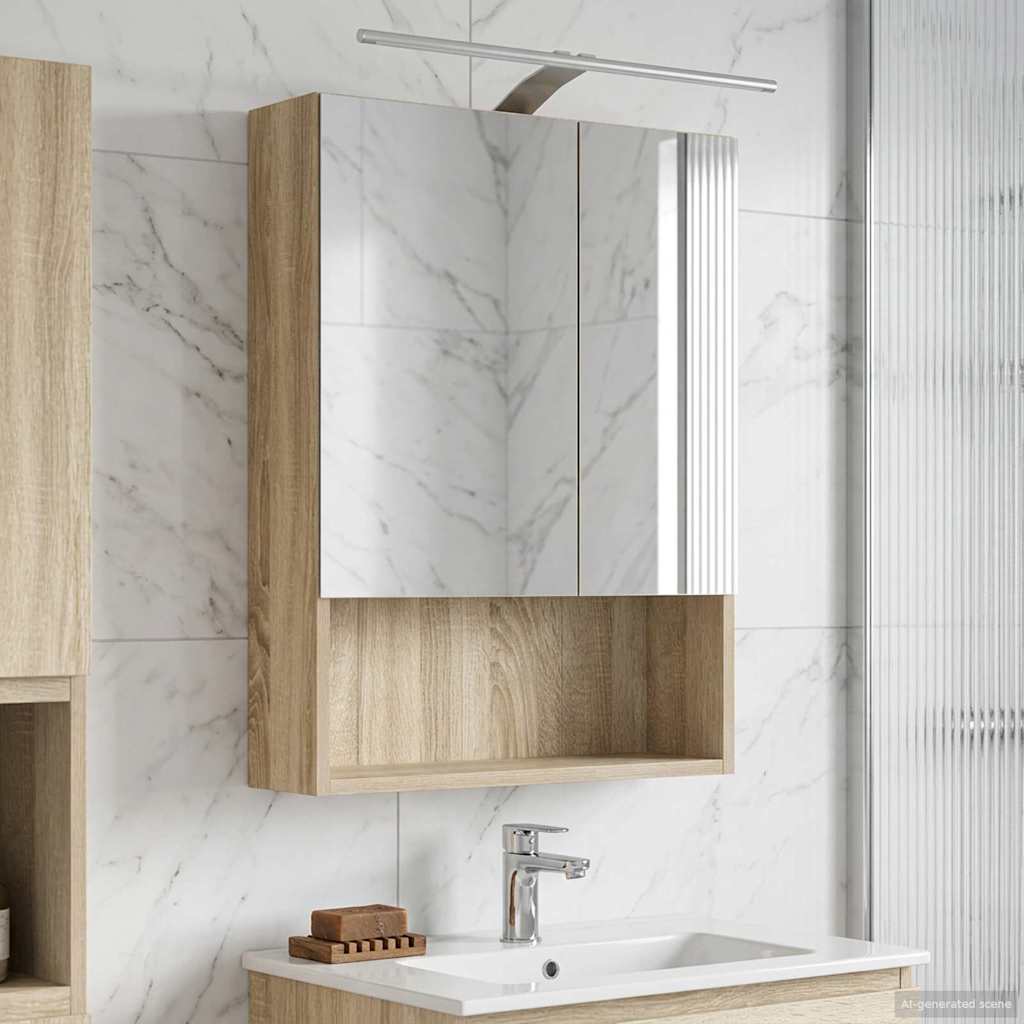 Καθρέφτης Ντουλάπα Μπάνιου Δρύς Sonoma 50 x 14,5 x 70 εκ - Pakobazaar