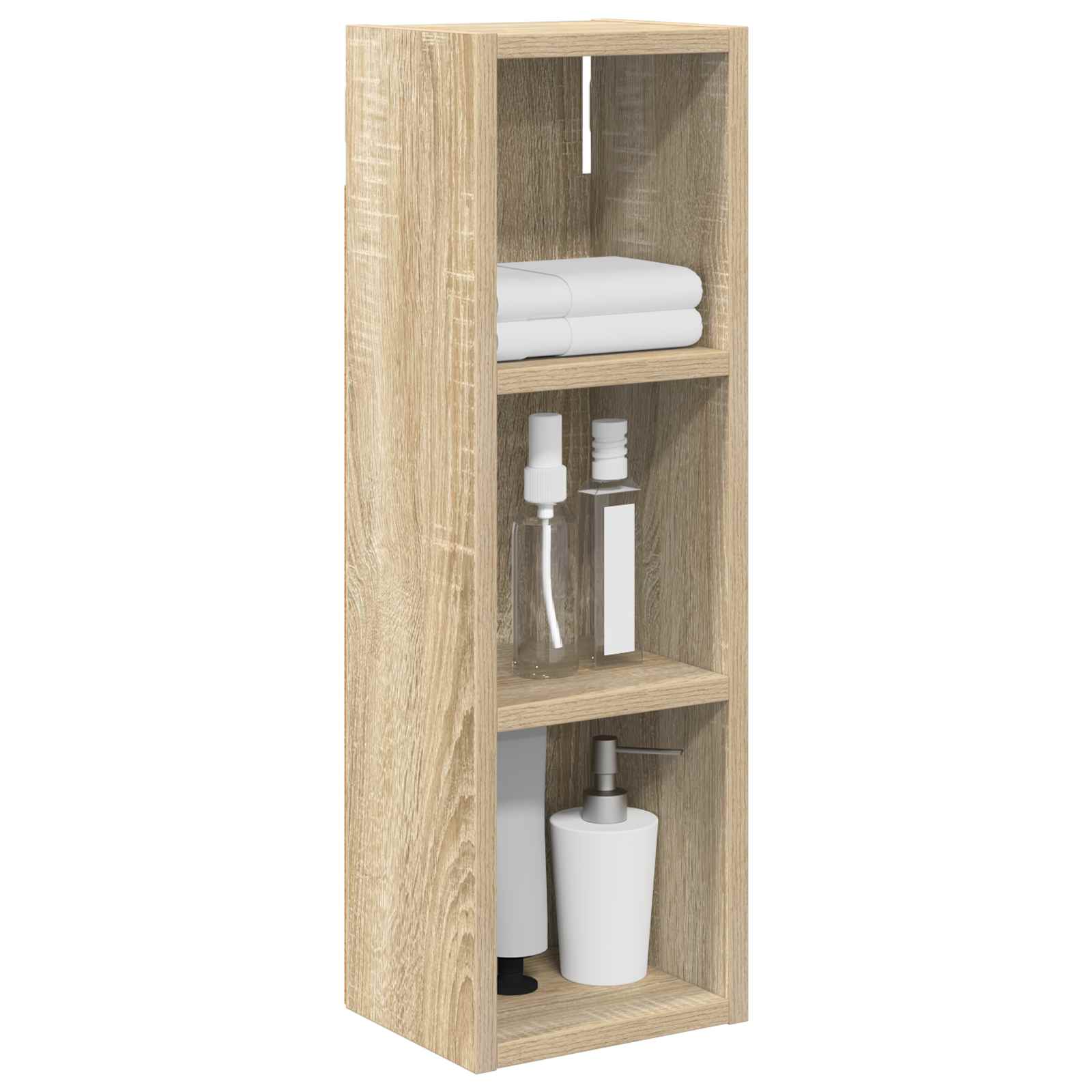 Ντουλάπα τοίχου μπάνιου με ράφι Δρύς Sonoma 20 x 16 x 62,5 εκ. - Pakobazaar