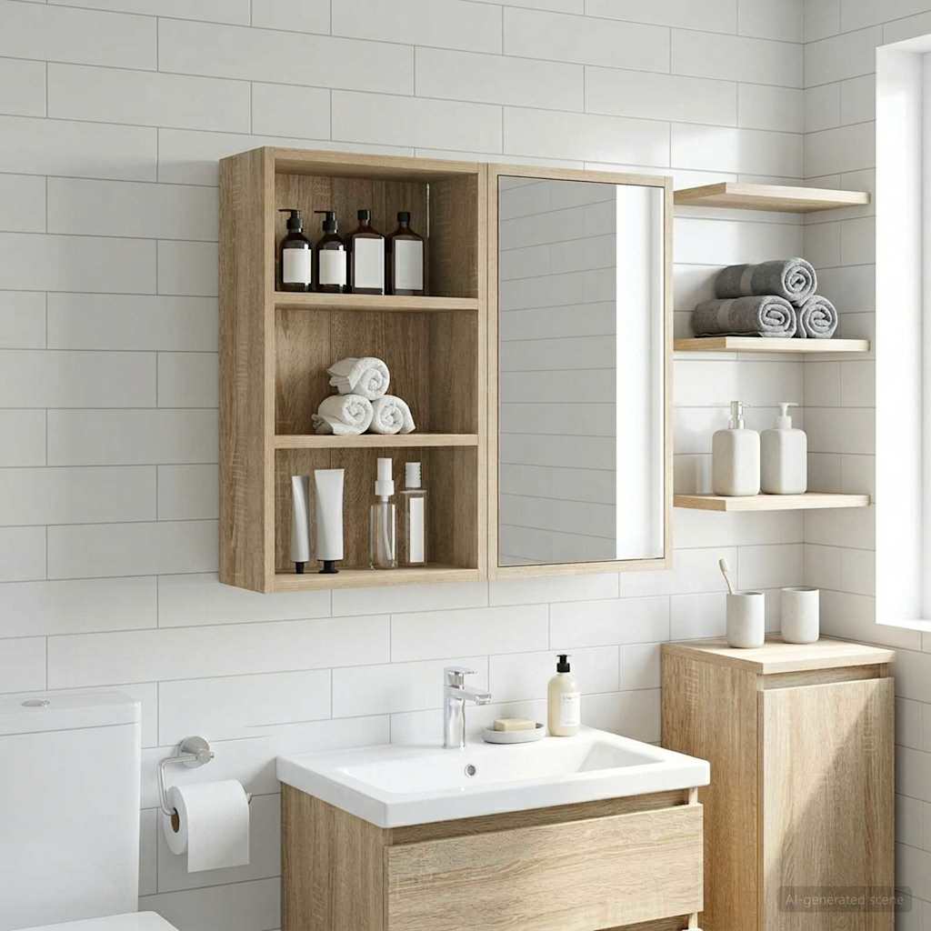Ντουλάπα τοίχου μπάνιου Δρύς Sonoma 40 x 16 x 62,5 εκ. - Pakobazaar