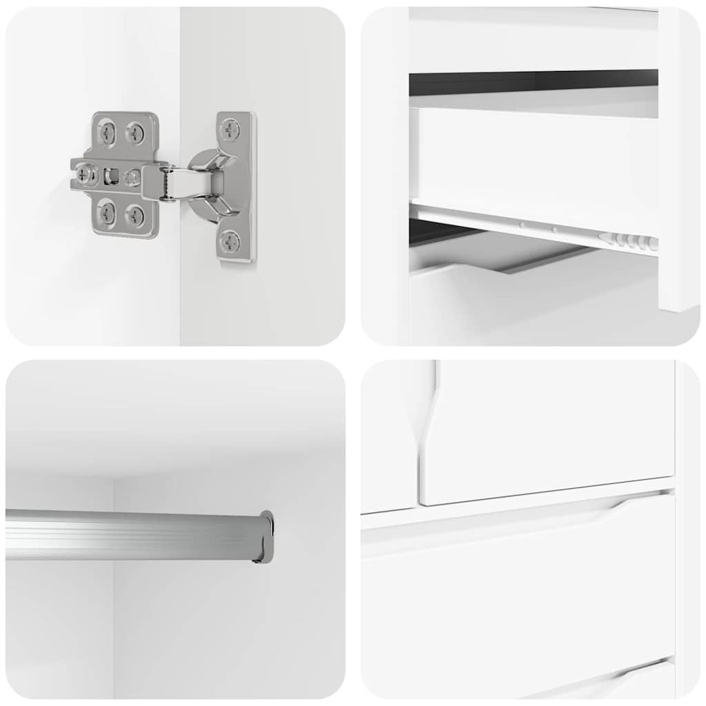 Ντουλάπι Μπάνιου Λευκό 79,5 x 49 x 156 εκ Επεξεργασμένο ξύλο