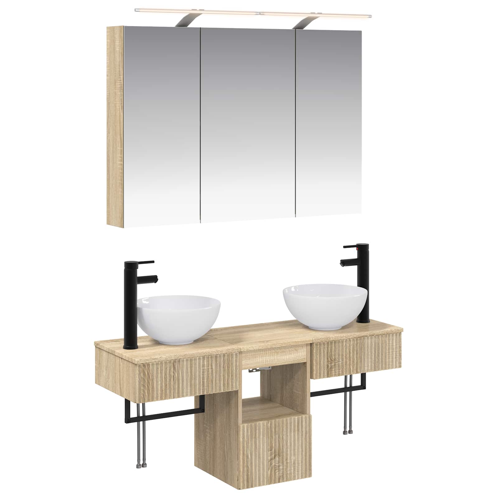 Σετ Ντουλαπιών Μπάνιου 4 pcs Sonoma Δρυς 100 x 14,5 x 70 εκ