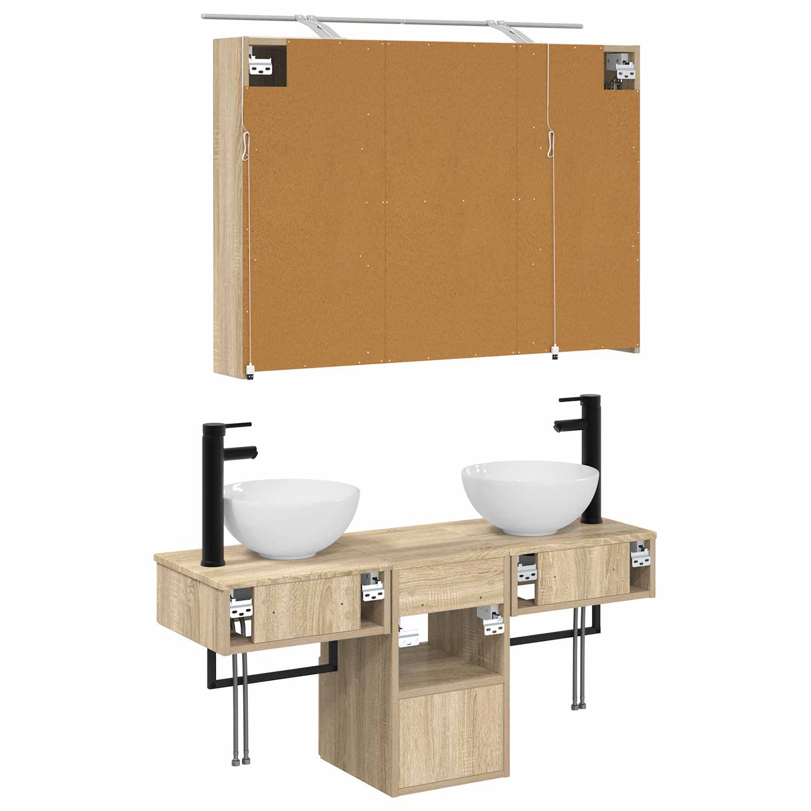 Σετ Ντουλαπιών Μπάνιου 4 pcs Sonoma Δρυς 100 x 14,5 x 70 εκ