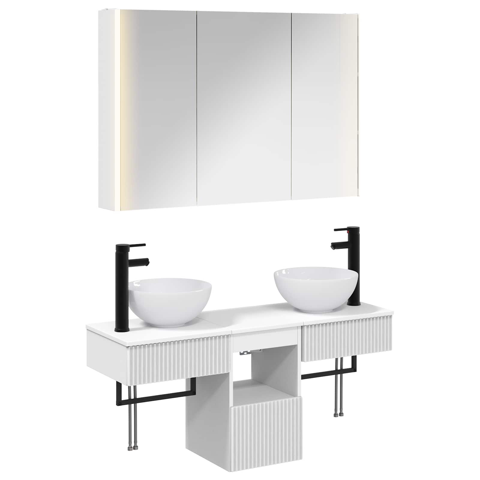Σετ Ντουλαπιών Μπάνιου 4 pcs Λευκό 103,5 x 15,5 x 70 εκ. - Pakobazaar