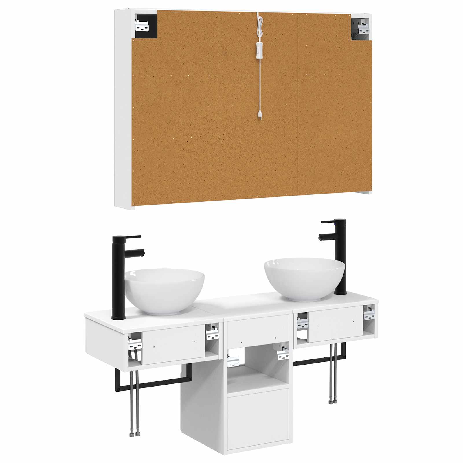Σετ Ντουλαπιών Μπάνιου 4 pcs Λευκό 103,5 x 15,5 x 70 εκ. - Pakobazaar