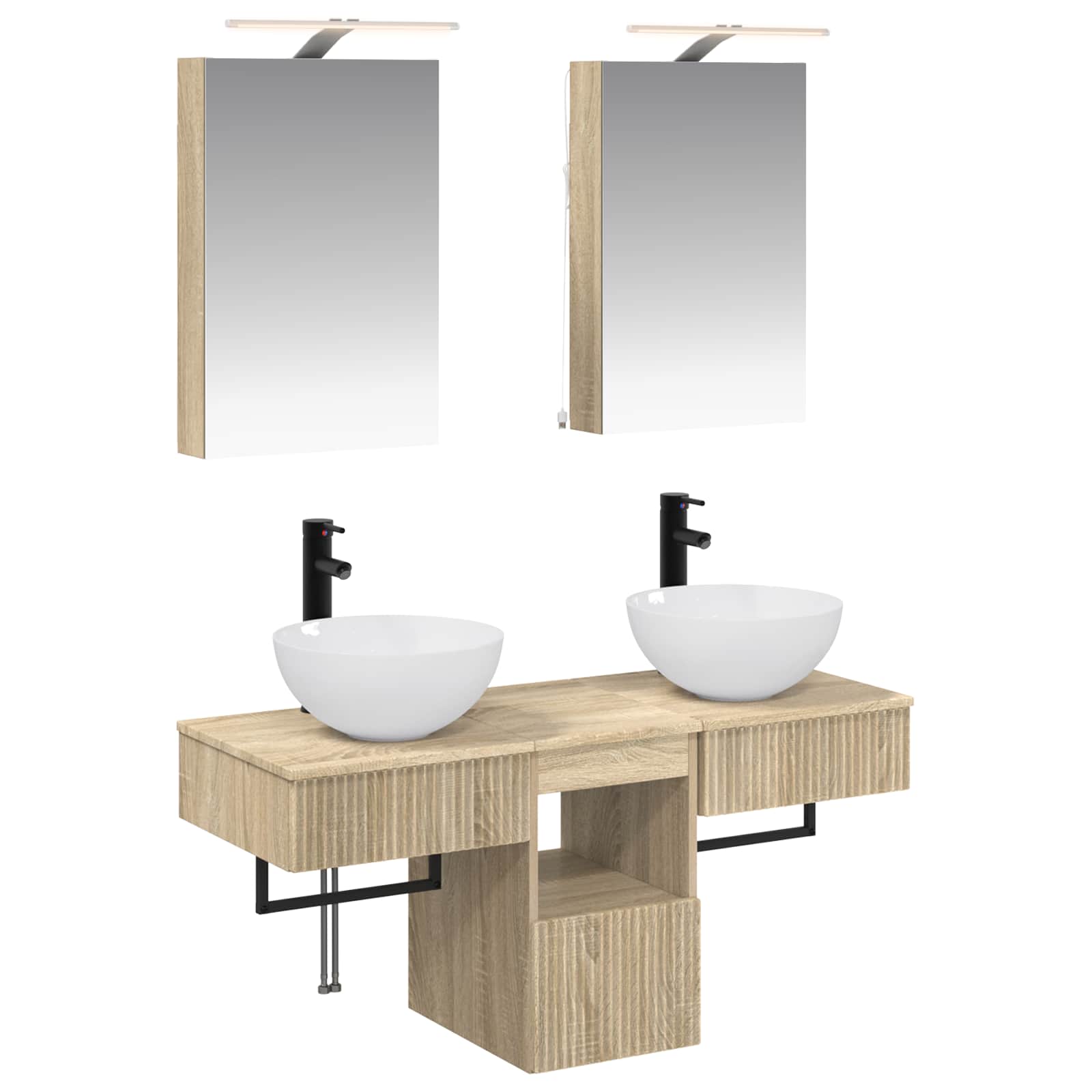 Σετ Ντουλαπιών Μπάνιου 5 pcs Sonoma Δρυς 40 x 10,5 x 60,5 εκ - Pakobazaar