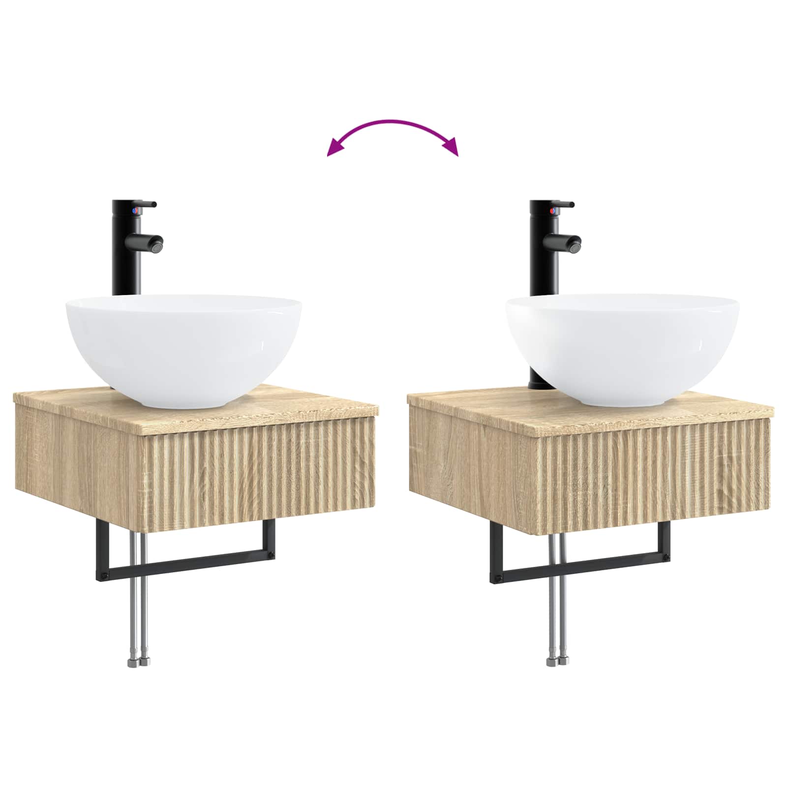 Σετ Ντουλαπιών Μπάνιου 5 pcs Sonoma Δρυς 40 x 10,5 x 60,5 εκ - Pakobazaar