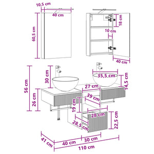 Σετ Ντουλαπιών Μπάνιου 5 pcs Γκρι Σκυροδέματος - Pakobazaar