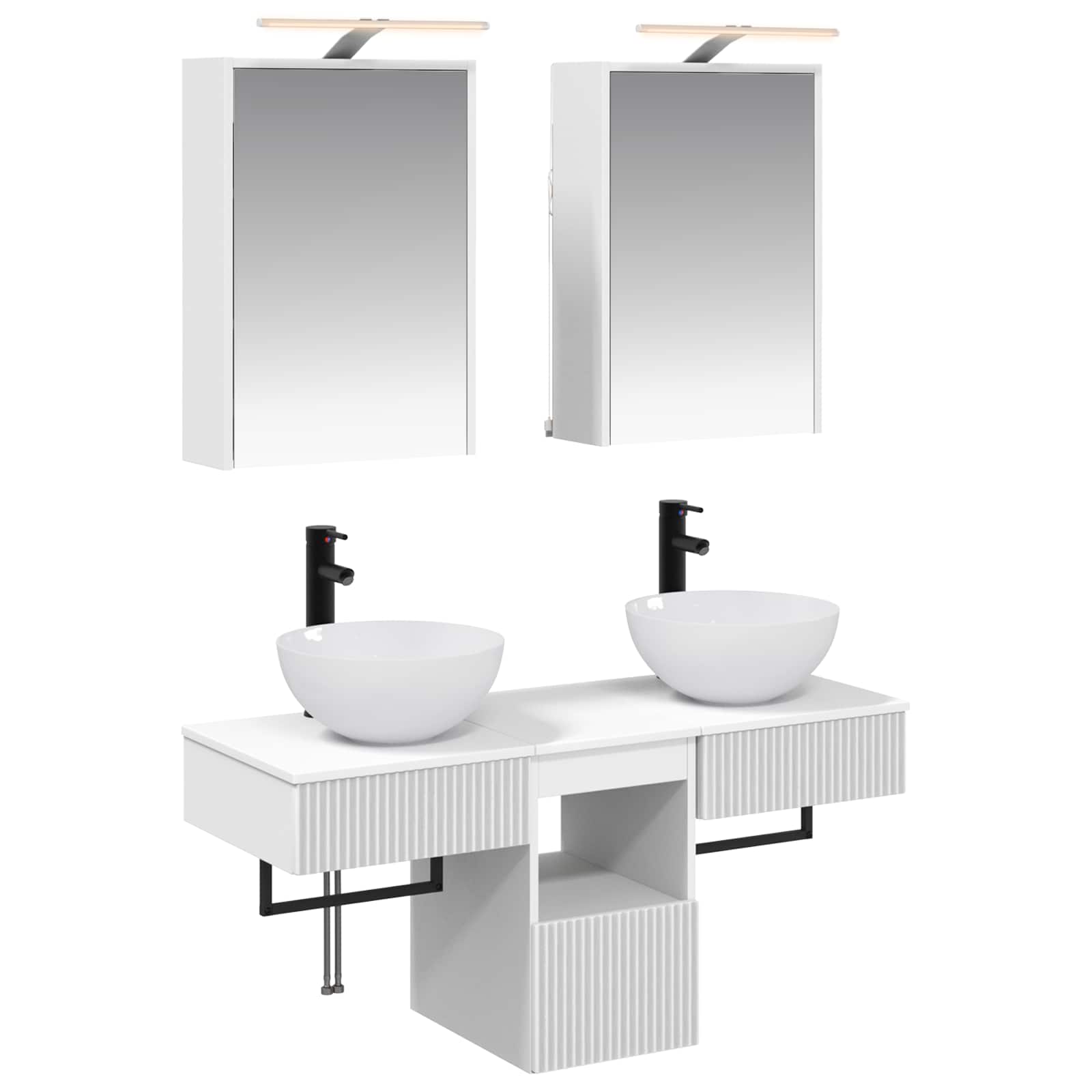 Σετ Ντουλαπιών Μπάνιου 5 pcs Λευκό 43 x 16 x 62,5 εκ. - Pakobazaar