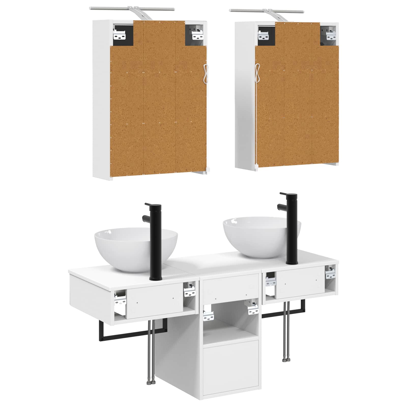 Σετ Ντουλαπιών Μπάνιου 5 pcs Λευκό 43 x 16 x 62,5 εκ. - Pakobazaar